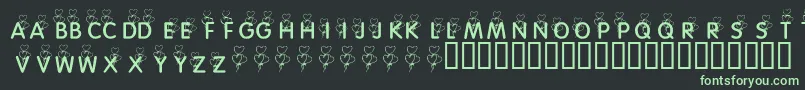 KrHeartBalloons Font – Green Fonts on Black Background