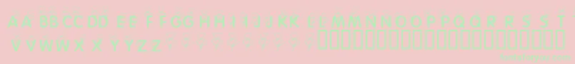 KrHeartBalloons Font – Green Fonts on Pink Background