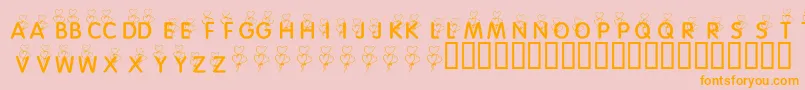 KrHeartBalloons Font – Orange Fonts on Pink Background