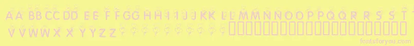 KrHeartBalloons Font – Pink Fonts on Yellow Background