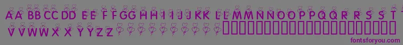 KrHeartBalloons Font – Purple Fonts on Gray Background