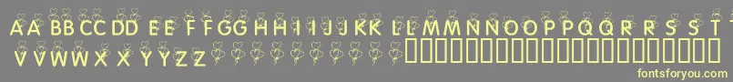 KrHeartBalloons Font – Yellow Fonts on Gray Background