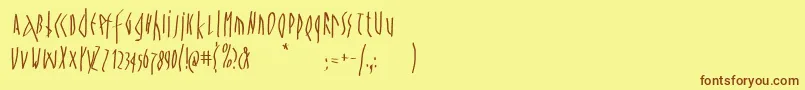 Spontanocondenso Font – Brown Fonts on Yellow Background