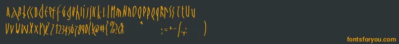 フォントSpontanocondenso – 黒い背景にオレンジの文字