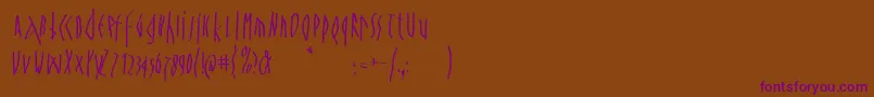 Spontanocondenso Font – Purple Fonts on Brown Background