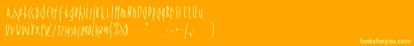 フォントSpontanocondenso – オレンジの背景に黄色の文字