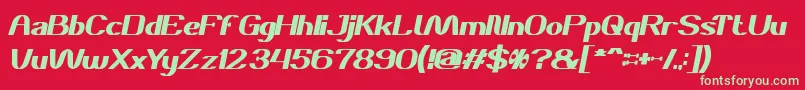 フォントDanielBoldItalic – 赤い背景に緑の文字