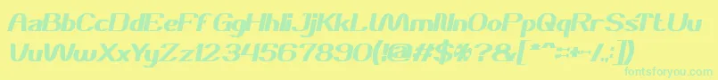 DanielBoldItalic Font – Green Fonts on Yellow Background