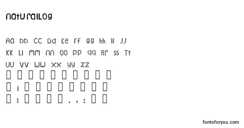 Schriftart NaturalLog – Alphabet, Zahlen, spezielle Symbole