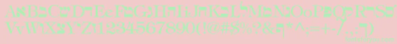 HebrewRegular Font – Green Fonts on Pink Background