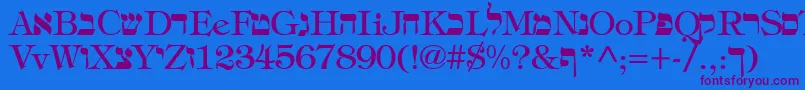 HebrewRegular Font – Purple Fonts on Blue Background