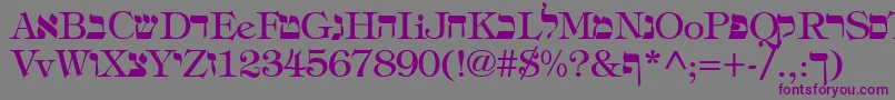 HebrewRegular Font – Purple Fonts on Gray Background