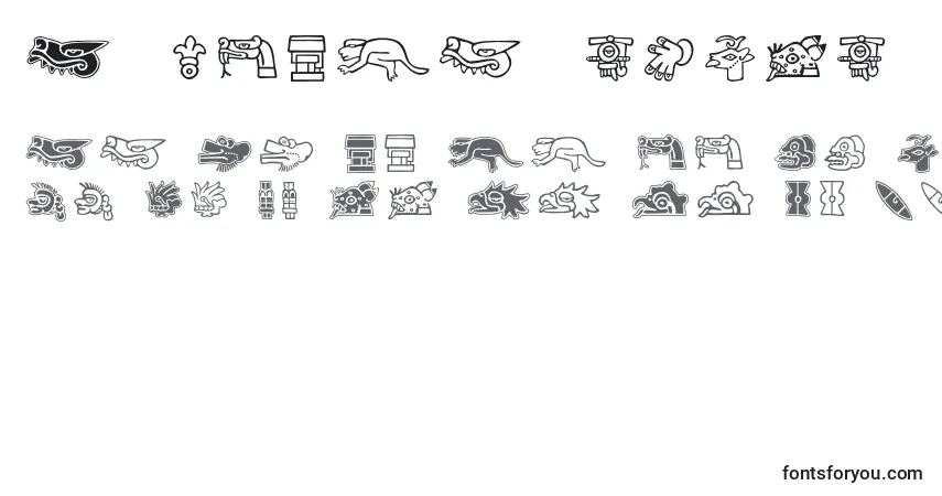 Aztecdaysigns-fontti – aakkoset, numerot, erikoismerkit
