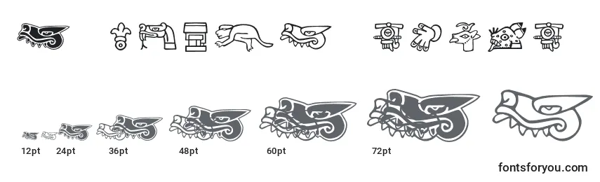 Größen der Schriftart Aztecdaysigns