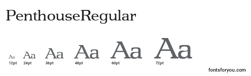 PenthouseRegular Font Sizes