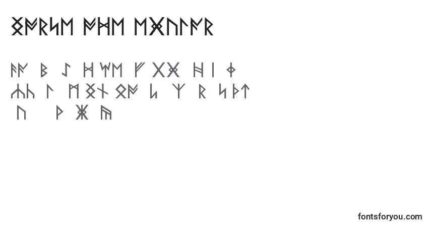 Czcionka NorseCodeRegular – alfabet, cyfry, specjalne znaki