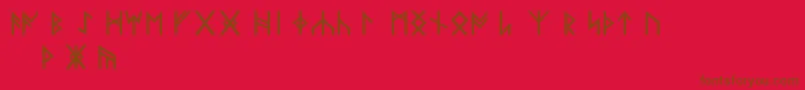 NorseCodeRegular Font – Brown Fonts on Red Background
