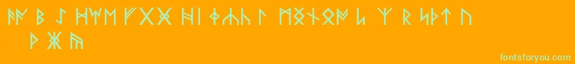 NorseCodeRegular Font – Green Fonts on Orange Background