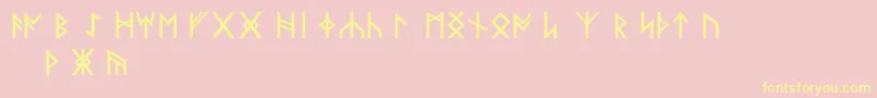 NorseCodeRegular Font – Yellow Fonts on Pink Background