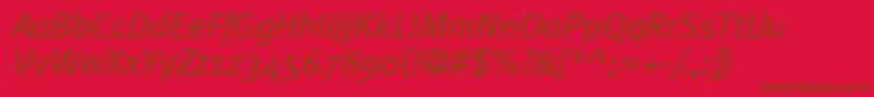 MetaplusnormalItalic Font – Brown Fonts on Red Background