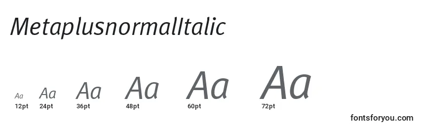 Größen der Schriftart MetaplusnormalItalic