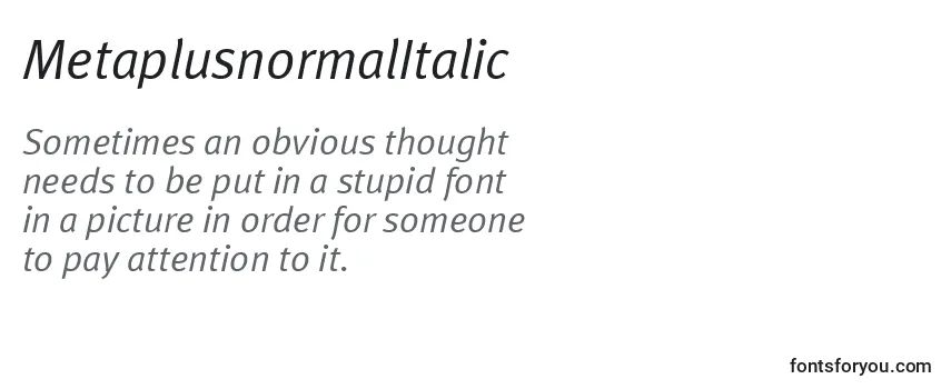 Review of the MetaplusnormalItalic Font