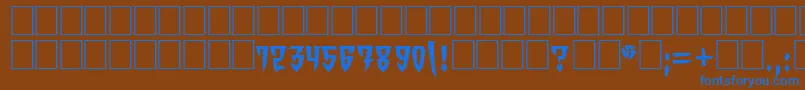 フォントOrdensVkNormal – 茶色の背景に青い文字