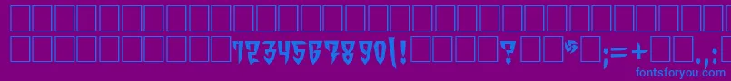 OrdensVkNormal-Schriftart – Blaue Schriften auf violettem Hintergrund