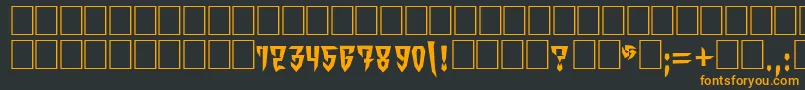 フォントOrdensVkNormal – 黒い背景にオレンジの文字