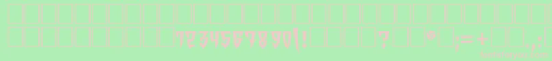 OrdensVkNormal-fontti – vaaleanpunaiset fontit vihreällä taustalla