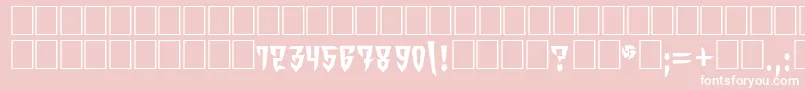 OrdensVkNormal-fontti – valkoiset fontit vaaleanpunaisella taustalla