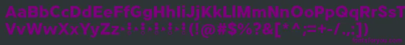 Fonte TripletaExtrabold – fontes roxas em um fundo preto