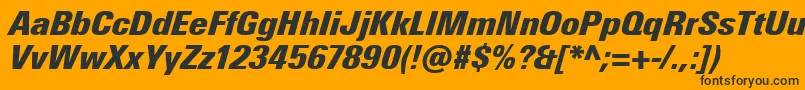 UniversNextProExtrablackCondensedItalic Font – Black Fonts on Orange Background