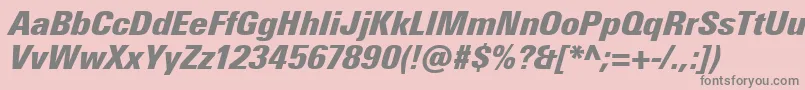 UniversNextProExtrablackCondensedItalic Font – Gray Fonts on Pink Background