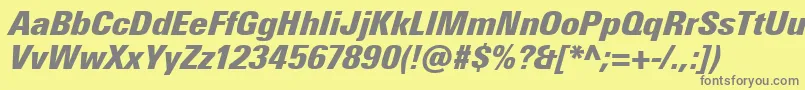 UniversNextProExtrablackCondensedItalic Font – Gray Fonts on Yellow Background