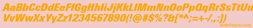 UniversNextProExtrablackCondensedItalic Font – Orange Fonts on Pink Background
