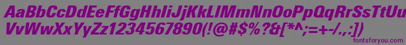 UniversNextProExtrablackCondensedItalic Font – Purple Fonts on Gray Background