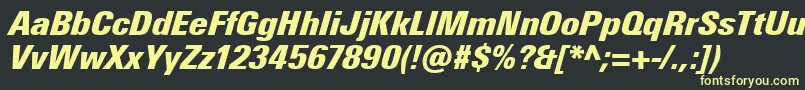 UniversNextProExtrablackCondensedItalic Font – Yellow Fonts on Black Background