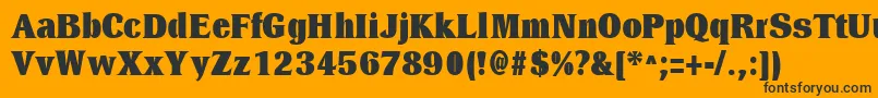 DresselBlackRegular Font – Black Fonts on Orange Background