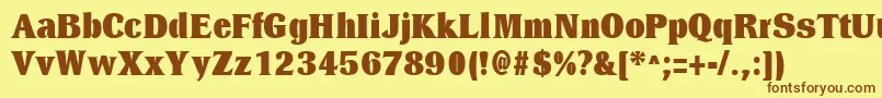 DresselBlackRegular-fontti – ruskeat fontit keltaisella taustalla