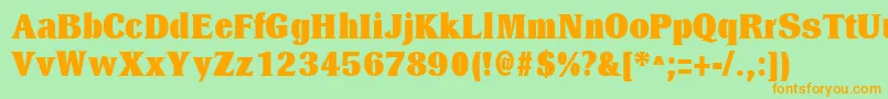 DresselBlackRegular Font – Orange Fonts on Green Background