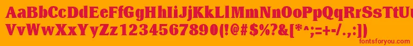 DresselBlackRegular Font – Red Fonts on Orange Background