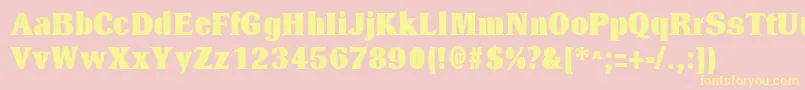 DresselBlackRegular Font – Yellow Fonts on Pink Background