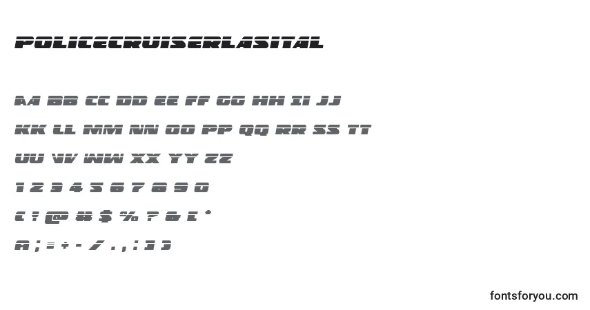 Policecruiserlasitalフォント–アルファベット、数字、特殊文字