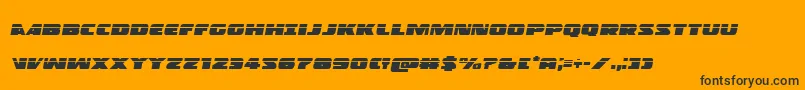 フォントPolicecruiserlasital – 黒い文字のオレンジの背景