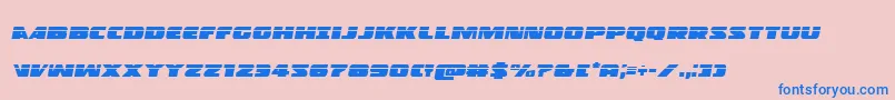 Policecruiserlasital-Schriftart – Blaue Schriften auf rosa Hintergrund
