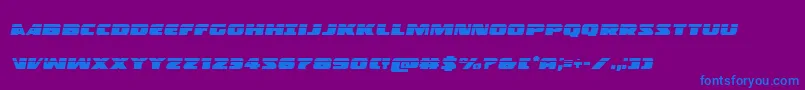 フォントPolicecruiserlasital – 紫色の背景に青い文字