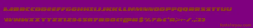 フォントPolicecruiserlasital – 紫色の背景に茶色のフォント