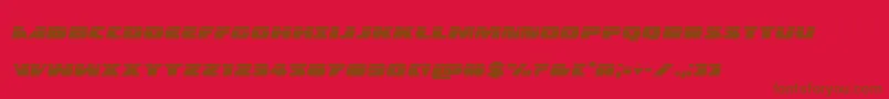 Czcionka Policecruiserlasital – brązowe czcionki na czerwonym tle