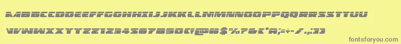 フォントPolicecruiserlasital – 黄色の背景に灰色の文字